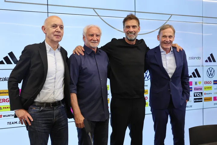 Klopp signed the deal to become new Germany boss at DFB Campus in Frankfurt. 