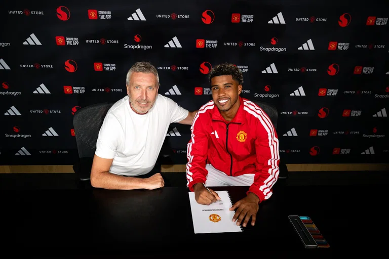 Manchester United's director of football, Jason Wilcox(left) and Andrey Santos (right) 