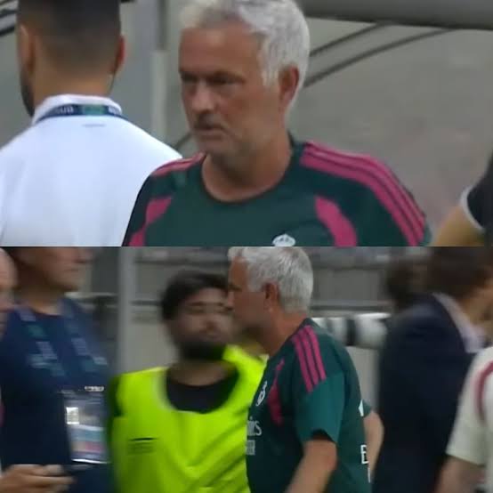 Jose Morinho left the pitch immediately the final whistle was sounded.