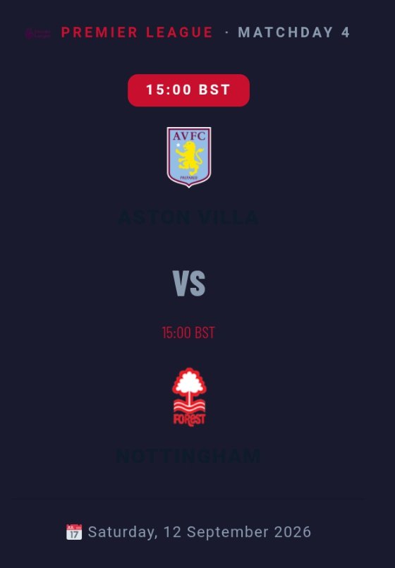 Aston Villa vs Nottingham Forest 